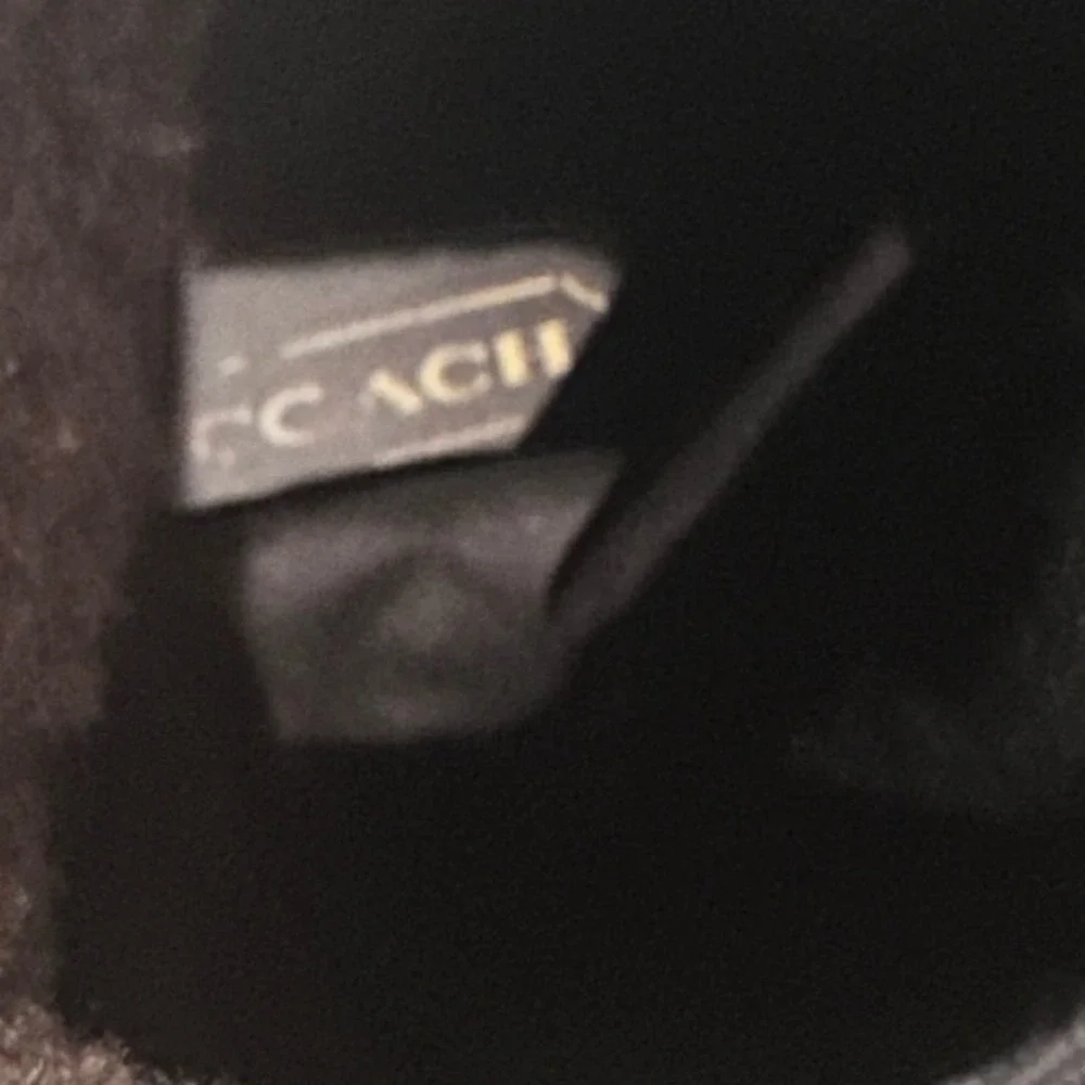 Coach Kally Signature Suede Winter Boots Women Brown Khaki Faux Fur Good 6.5 B - Picture 11 of 16